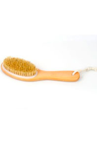 Щетка массажная для тела с ручкой 390х80х16см ЭКОБРАШ бук/щетина натур. тампико