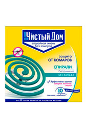 Спирали от комаров ЧИСТЫЙ ДОМ (упак 10шт) без запаха