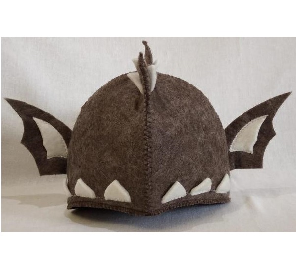 Шапка банная модельная ДРАКОН войлок п/ш темный/светлый