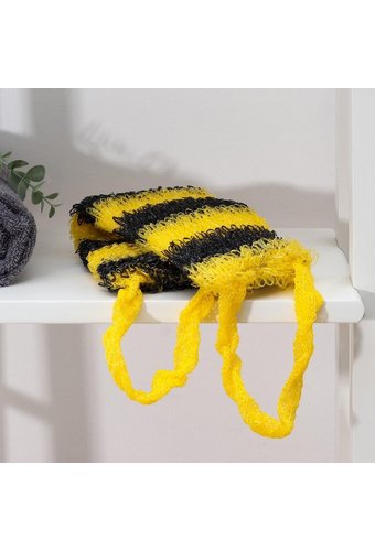 Мочалка (вяз.ручки) спонж/синт.петля крупная МЕДВЕДЬ БИЛАЙН (42*15см)