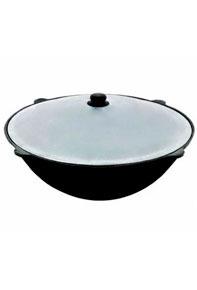 Казан ЧУГУННЫЙ 12,0 л 41 см с алюминиевой крышкой