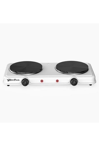 Плита электрическая дисковая 2 конфорки 2000W HAPPY PANDA HP-04W эмаль Белый