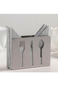 Салфетница металлическая 120*90*35мм "столовые приборы" 0312-113