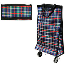 Сумка складная, хозяйственная, на колесах "Модница-1" 20л, 0,36кг, грузоподъемность 10кг, 2 колеса д6,5см, цвета микс, (размер сумки 32х14х52см)