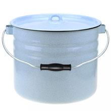 Ведро эмалированное 9л, s0,8мм, цельноштампованное, металлическая крышка, прутковая подвижная ручка с пластмассовой ручкой