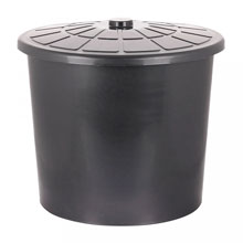 Бак для мусора пластмассовый 75л, д58см, h50см, с крышкой (Россия)