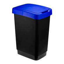 Ведро для мусора Idea Twin 25 л пластик черный/синий (26x33x47 см)