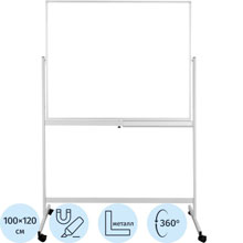Доска магнитно-маркерная Attache (Attache Economy) Twist 100x120 см односекционная с лаковым покрытием (на колёсиках, полочка для маркеров)
