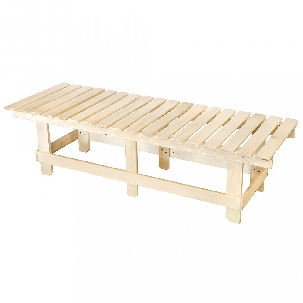 Шезлонг-лежак деревянный 160х55х44см, липа (Россия)