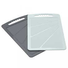 Доска разделочная пластмассовая, набор 2шт, 32х20х0,5см, серый, графит (Россия)