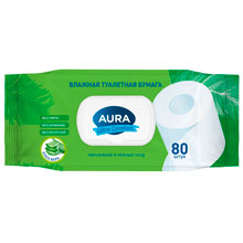 Бумага туалетная влажная AURA ULTRA COMFORT с крышкой 80шт/уп