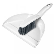 Комплект для уборки пластмассовый "Good" щетка-сметка с совком 8х24х29см, белый (Россия)