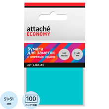 Стикеры с клеев.краем 51x51мм 100 листов неоновый синий