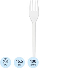 ВИЛКА ПЛАСТИКОВАЯ ПС  16,5 СМ, 100 ШТ. КОМПАКТ