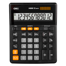 Калькулятор настольный Deli EM888 черный 12-разр., 158x31x203мм