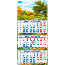 Календарь настенный 3-х блочный 2024 год Акварельное настроение (310х680 мм)