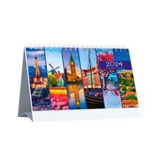 Календарь-домик настольный 2024 год Красивые города (21x15 см)