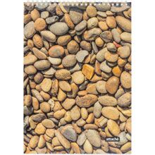 Блокнот А4 80л Attache Текстуры природы Камешки клетка, греб, ВД-лак