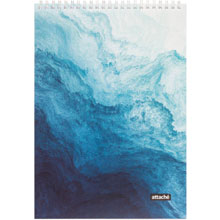 Блокнот А4 80л Attache Текстуры природы Вода клетка, греб, картон, ВД-лак