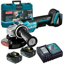 Машина шлифовальная угловая аккумуляторная MAKITA DGA508RME (BL-Motor,18В,2*4.0Ач/LXT,125мм,BRAKE,кейс)
