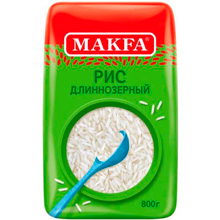 Крупа Makfa рис длиннозерный шлифованный, 800 г