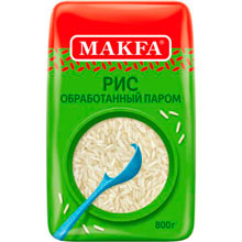 Крупа Makfa рис длиннозерный, обработанный паром, 800 г
