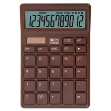 Калькулятор настольный BRAUBERG CH-12-BR (153х103 мм),12 разрядов, двойное питание, коричневый