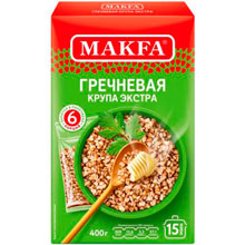 Крупа Makfa гречневая экстра, 6 пакетов, 400 г ОСГ 14.01.2026