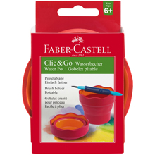 Стакан для воды Faber-Castell "Clic&Go", складной, красный