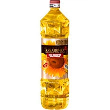 Масло Кубаночка подсолнечное нерафинированное ароматное, ГОСТ, высший сорт, 1 л