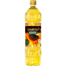 Масло Кубаночка подсолнечное рафинированное дезодорированное, ГОСТ, Премиум, 1 л
