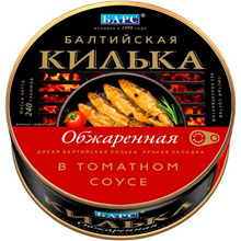 Килька балтийская Барс обжаренная в томатном соусе, 240 г