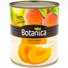 Персики Botanica половинки в сиропе консервированные, 850 мл