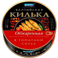 Килька балтийская Барс обжаренная в томатном соусе, 240 г