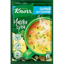 Суп быстрого приготовления Knorr Чашка супа Сырный суп с сухариками, 15.6 г