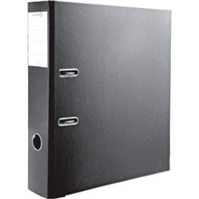 Папка с арочным механизмом "Attomex. Lite" A4 80 мм, покрытие PVC c металлической окантовкой нижней кромки, черная