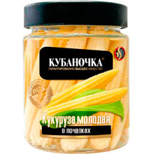 Кукуруза молодая Кубаночка в початках маринованная, 260 г