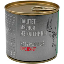Паштет мясной Натуральный продукт из оленины, ж/б с ключом, 250 г