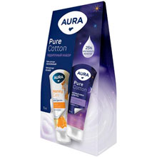 Набор подарочный Aura Pure Cotton, крем для рук, 75 мл + ночной крем для рук, 75 мл