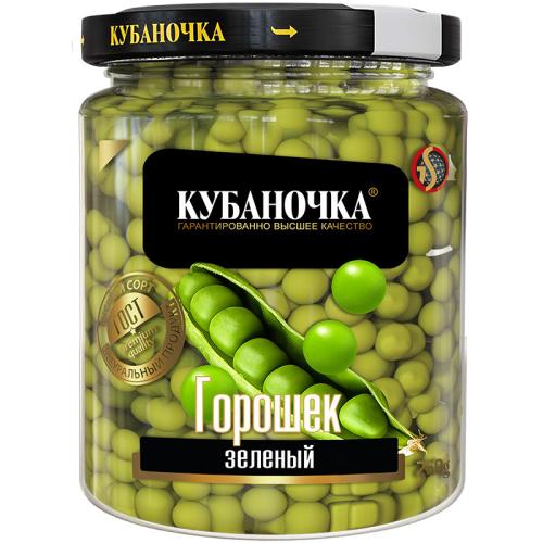 Горошек зеленый Кубаночка консервированный, 260 г