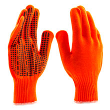 Перчатки акриловые с шерстью утепленные с ПВХ
