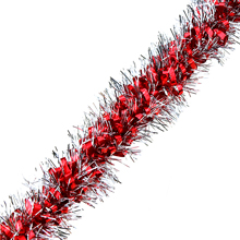Мишура "Шарм" д8см, длина 2м, 3-х слойная, серебряный с красным (Россия)