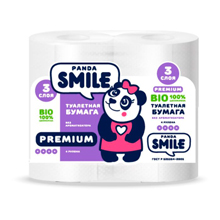 Бумага туалетная Panda "SMILE " 3слойная 12 рулонная Классика, 18метров рулон