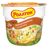 Картофельное пюре Роллтон с сухариками 40 г, 24 шт