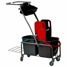 Тележка уборочная Eco-Force, 1 съемное ведро 25 л, отжим, металлический каркас, бесшумные колеса, 21EF/1