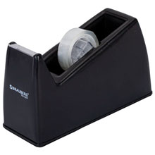 Диспенсер для клейкой ленты шириной до 26 мм, ЧЕРНЫЙ (лента в подарок!), утяжеленный большой, BRAUBERG