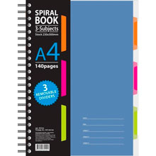 Тетрадь 140л,кл,А4,SPIRAL BOOK Серый,евроспир,обл.пласт,раздел.84103