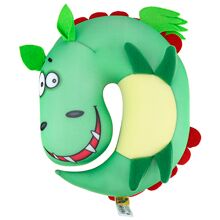 Антистрессовая игрушка-подушка шеи "Дракошка" 28х30х8см, лапы 6см, крылья 6см, уши 6см, эластичный трикотаж, фетр, наполнитель - вспененный полистирол, зеленый