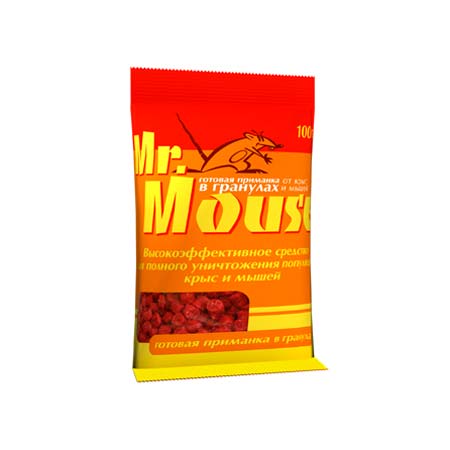 Зерновая приманка MR. MOUSE мумифицирующая от мышей и крыс (упак 100г)