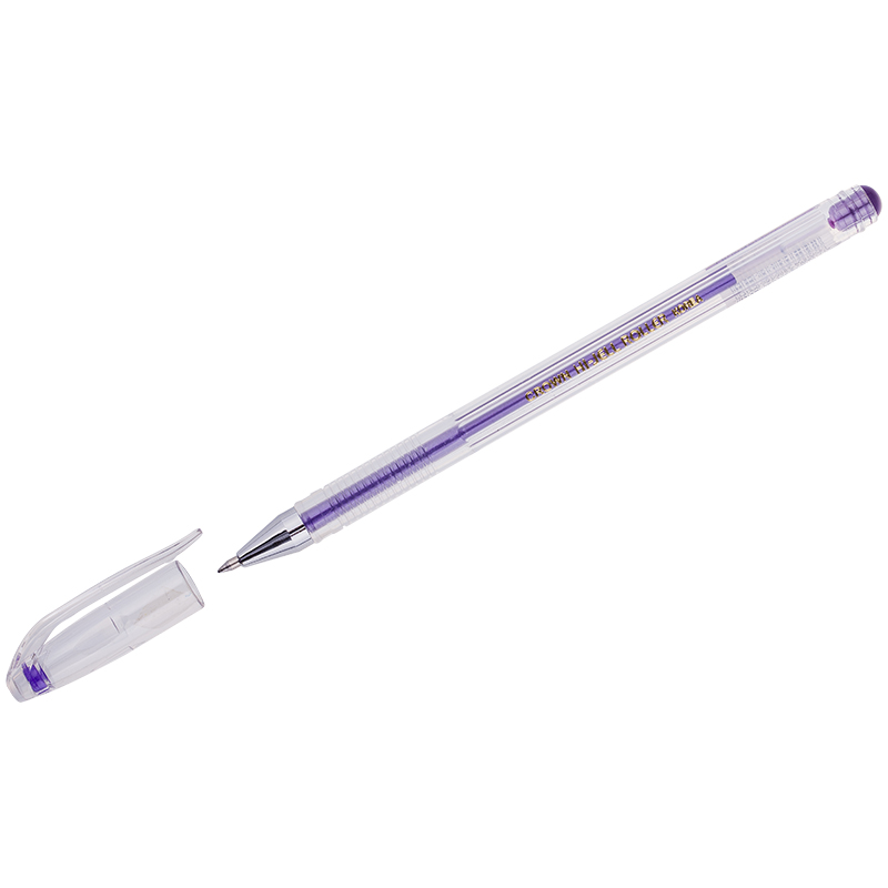 Ручка гелевая Crown Hi-Jell Metallic фиолетовая металлик, 0,7мм